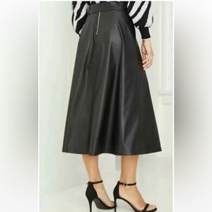 Who What Wear Faux Leather MIDI Skirt